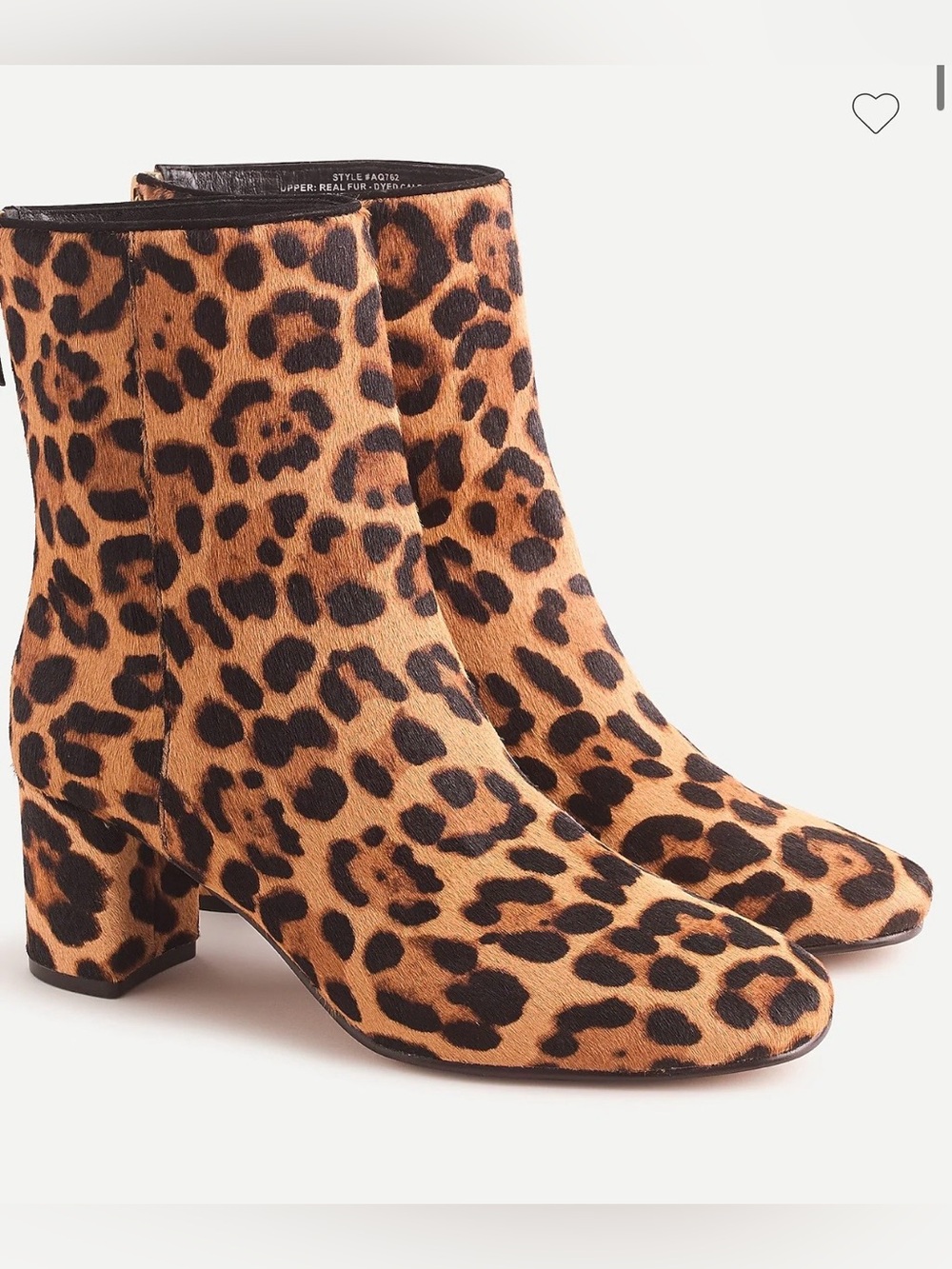 J. Crew Leopard Print Block Heel Ankle Boots in Brown and Black